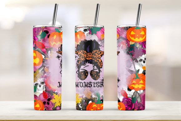20oz Skinny Momster Tumbler Graphics & Print Templates