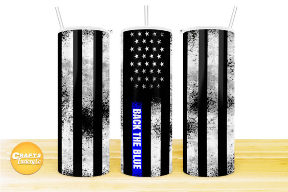 Back the Blue Skinny Tumbler Graphics & Crafts