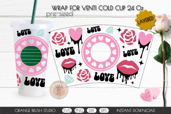 Dripping Lips Wrap Cold Cup: Craft Graphics Review