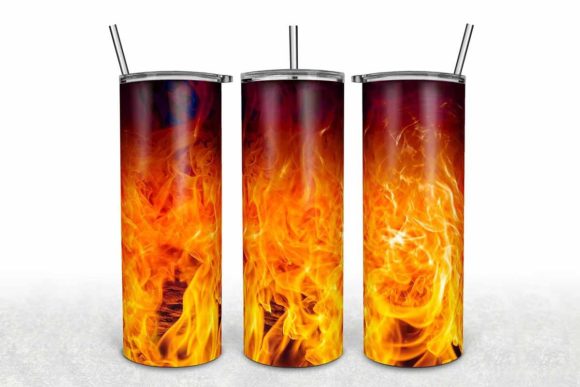 Flames Seamless Tumbler Wrap Graphics for 20oz Skinny