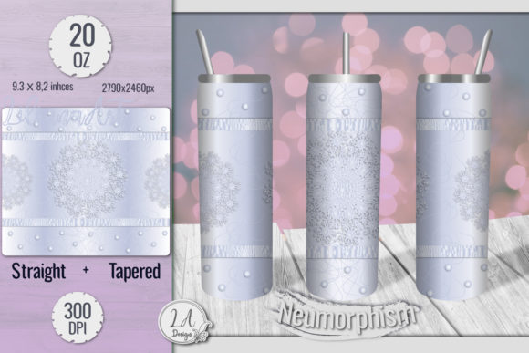 Gentle Blue Snowflake Tumbler: Graphics & Print Templates