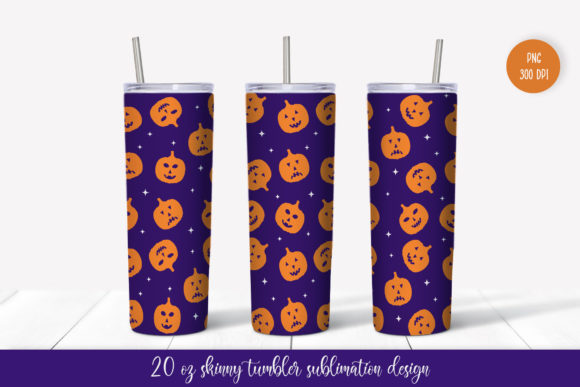 Halloween Pumpkin Tumbler Sublimation Graphics for Crafts