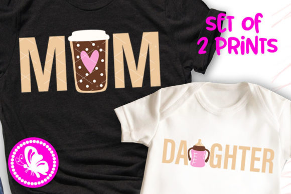 Mom Cup of Coffee Daughter Bottle Milk Design Review
