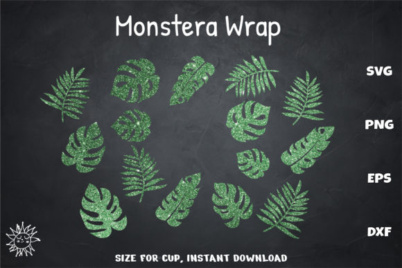 Monstera Full Wrap Svg Graphics for Venti Cup Crafts