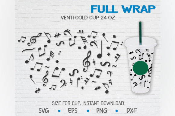 Music Notes Venti Cold Cup Graphics & Illustrations Review