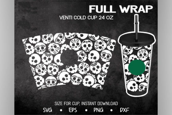 Skull Wrap Venti Cold Cup 24 Oz Graphics Review