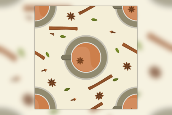 Top View Masala Chai Seamless Pattern Review