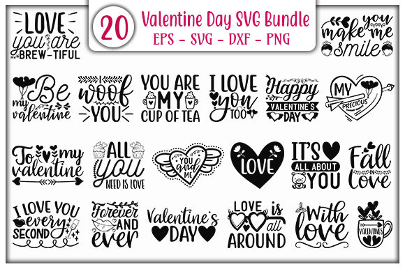Valentine Day SVG Bundle for Graphics and Crafts