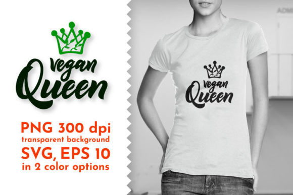 Vegan Queen SVG Graphics & Print Templates Review